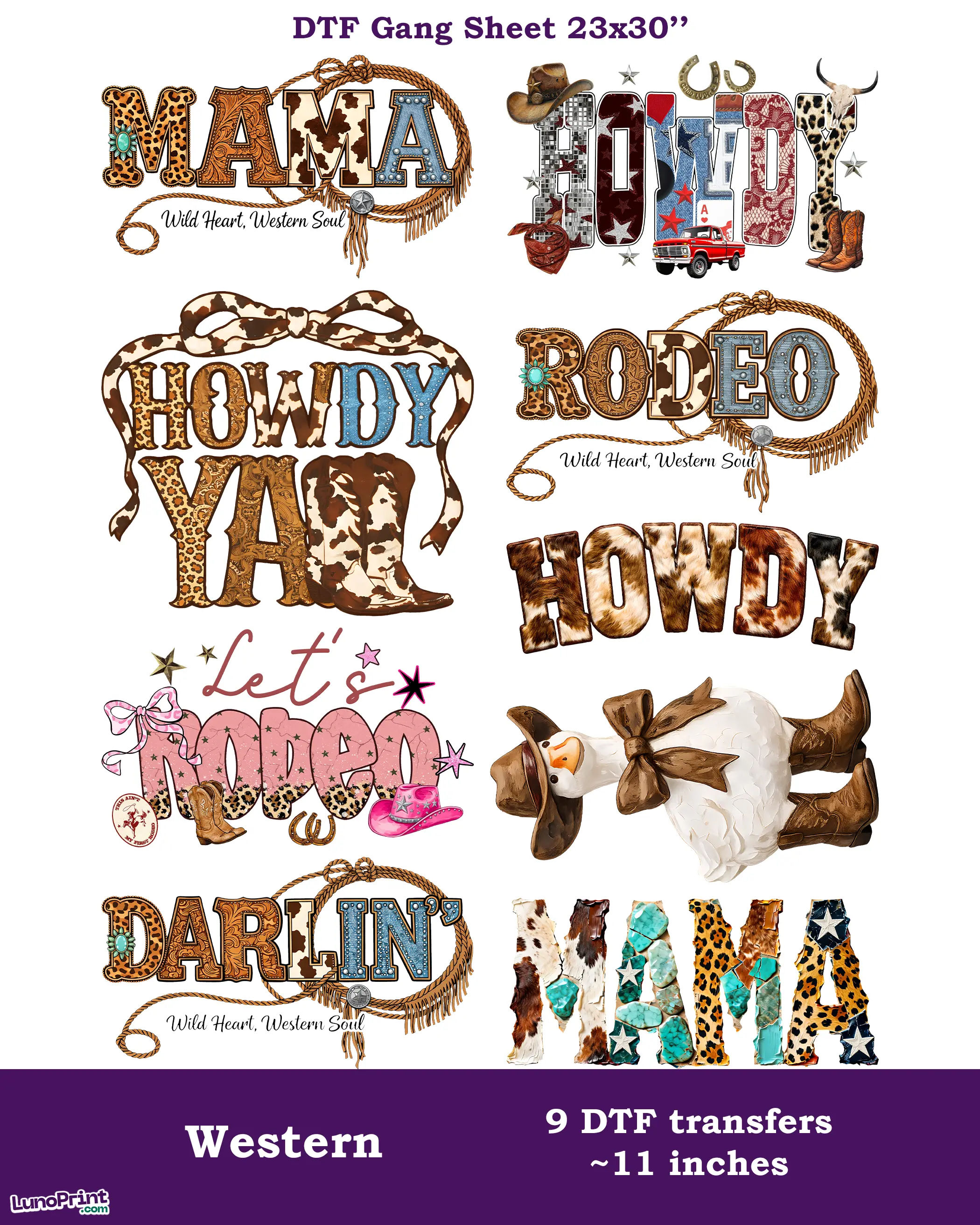 Western DTF Gang Sheet