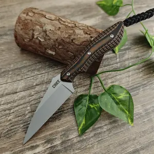 Mikata Handle Straight Knife with Kydex Sheath, High Hardness 8cr13mov Steel Blade, Outdoor Travel Camping Utility Tool, Outdoor Camping Knives