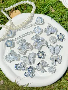 16-Piece Shoe Accessories Set, DIY Rhinestone Bear Bow Christmas Snowflake Garden Beach Shoes Decor Chains, Perfect Holiday Gift
