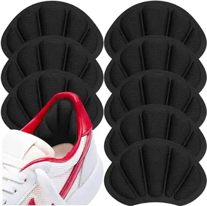 Shoe Heel Inserts, 8 Pcs Mesh Self-Adhesive Heel Cushion Pads for Back of Heel, Heel Cushion Inserts Prevent Shoes Too Big for Women Men, Black ZHBDMGK