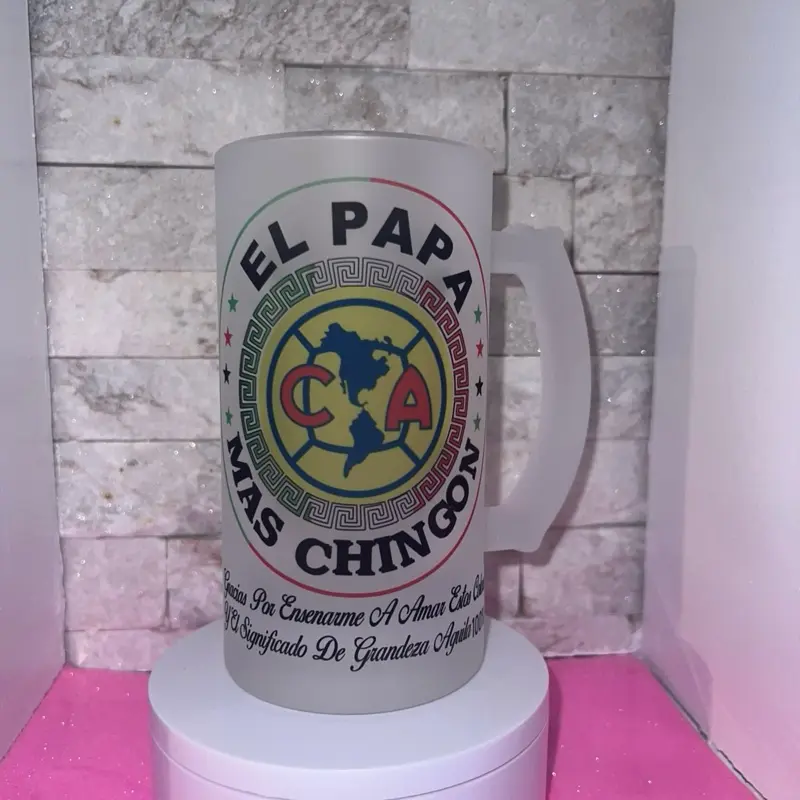 4MER1C4 escudo Frosted Mug 16 oz  Reusable Washable