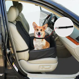 Dog Car Seat for Small Medium Dogs, Detachable Washable Dog Booster Seat Under 30lbs, Pet Car Seat Travel Bed w/ Dog Safety Belt
