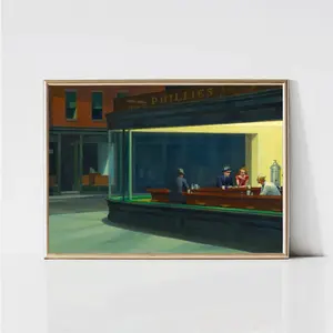 Nighthawks | Modern American Realism Painting | Urban City Poster | Night Art Print | Printable Wall Art