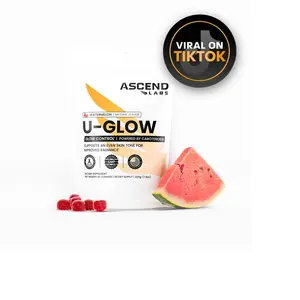 U-GLOW Daily Glow Formula – ASCEND LABS - 60 Gummies– Skin Glow & Tone Support – Natural Skin Tone & Vibrance Supplement - Dietary Supplement