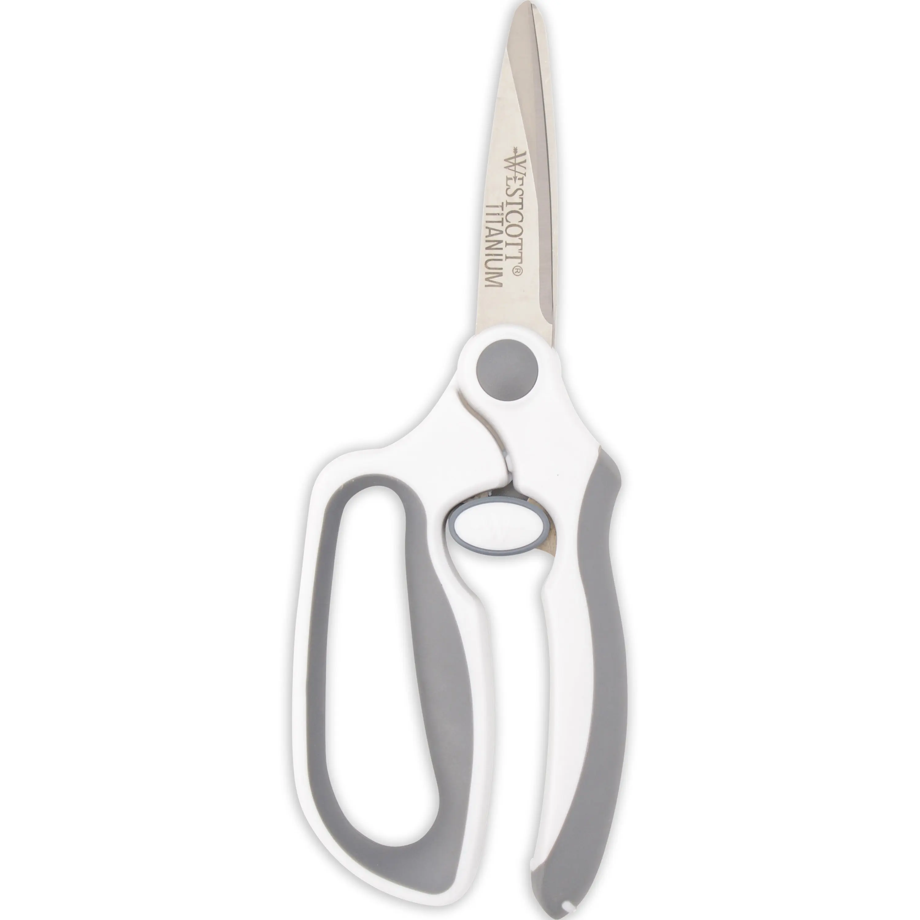 Westcott 8.5" Titanium Bonded Spring-Assist Easy Cut Scissors, White/Gray (00995-Parent)