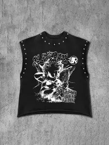 Men's Casual Vest, Front & Back Printed Design, Vintage Style, Fashionable and Versatile, Regular Fit, Perfect for Daily Wear, Graphic