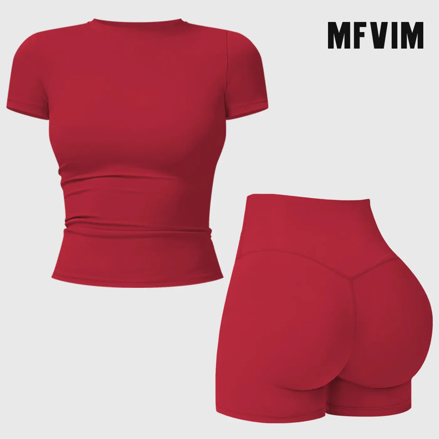 Short Sleeve Shorts - Raspberry Red