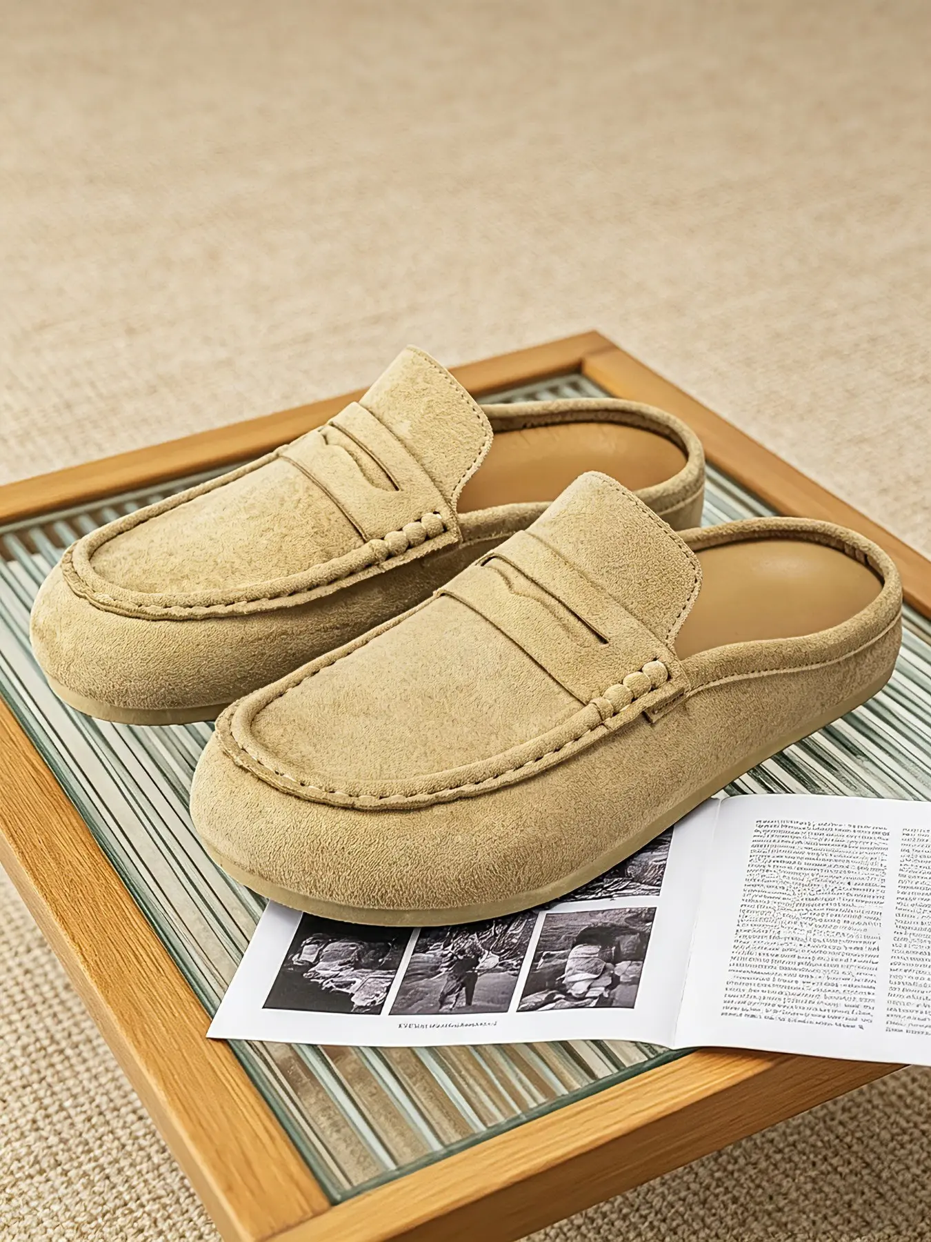 Men's Solid Color Mules All-Season Slip-On Shoes, Casual PU Leather Design, Comfortable Breathable Sole, Ideal for Daily Wear & Outdoor Activities, Footwear