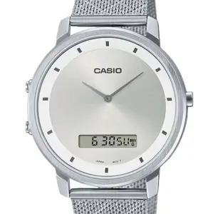 brand new Casio mesh bracelet dual time men's s classic Watch MTP-B200M-7E