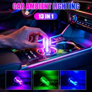 Two-color-Retro Car Lamp, Touch Dimmable Car USB Night Light,Car USB Night Light for Truck Drivers - Halloween Gift,Plug and Play Decorative Atmosphere Light for Car Bedroom Dashboard Plug in USB Automotive Night Lamps, Mini LED Bulb