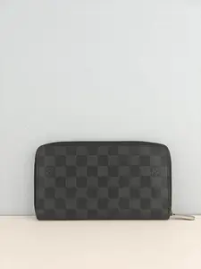 Pre-owned Damier Graphite coated canvas Small Leather Goods Louis Vuitton Damier Graphite Canvas Zippy Organizer Wallet【CA0160】