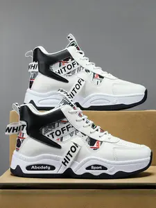 Men's Breathable High-Top Sports Shoes, Trendy Versatile Casual Sneakers, Fashion Walking Sneakers, Comfortable Youth Dad Shoes, All-Season Footwear