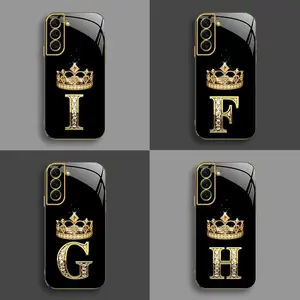 Suitable for [Galaxy S22+ 5g] New high-end crown electroplated gold edge mobile phone case new business simple explosion-proof mobile phone case affordable anti-fall anti-fingerprint-888