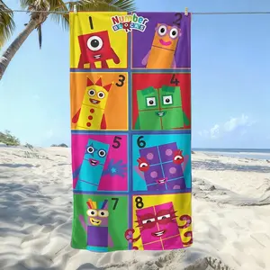 Numberblocks beach towels, Absorbent thickened towels, are suitable for the seaside, Christmas gifts, island vacation beach party, Valentine's Day gifts