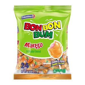 Colombina Bon Bon Bum Lollipops Mango Flavor, 24 Count (Pack of 1)