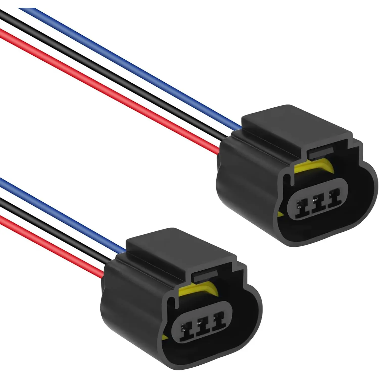 2PCS Female Headlight Connector for H13/9008 Bulb,Headlight Wiring Harness for Headlights or Fog Lights Use,Universal Headlight Harness Replacement Car Accessories (Female Socket)