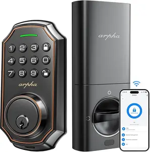 ARPHA D180W smart door lock Keyless Entry Door Lock, WiFi Smart Keypad Front Door Deadbolt, nline App Control, Anti-Peeping Password, One-Time Code, Auto Lock Home Hardware