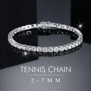 Luxurious Tennis Chain Bracelet with 18K Gold Plating & Cubic Zirconia Stones 2-7mm Unique Design Handmade for Special Occasions Gift Option