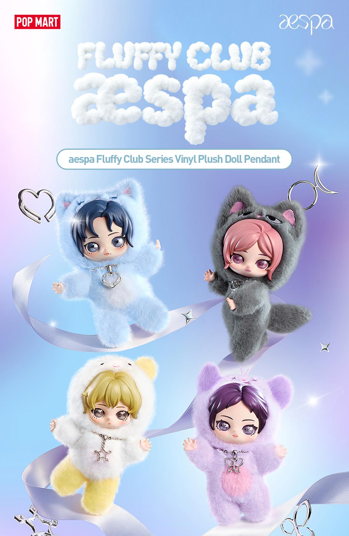 unboxing - POP MART aespa Fluffy Club Series Vinyl Plush Doll Pendant Blind Box,summerwins