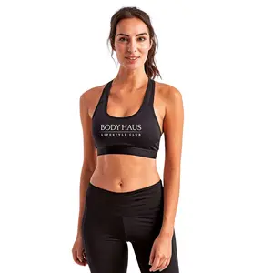 BHLC High-Impact Sports Bra - Supportive Performance Compression Top - Black