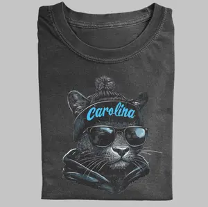 Carolina Football Mascot Vintage Graphic Tees, Black Panthers Tshirt, Sir Purr T-Shirt, Unisex Funny Rugby Gift Shirts Top Menswear Womenswear