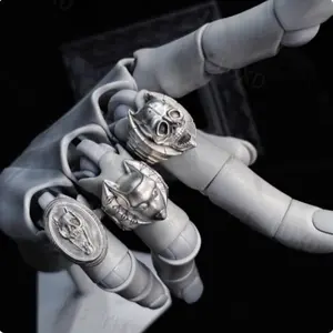 JoJo's Bizarre Adventure Killer Queen Silver Ring Anime Inspired Gothic Jewelry