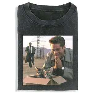 SEVEN Printed Design Unisex Vintage Crew Neck Regular Fit Cotton Fabric Casual Comfort Breathable Short Sleeve Funny T-shirts Fashion Men&Women's Top for Daily Wear 121204