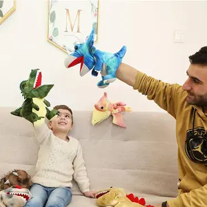 Puppets Hand Puppets Puppets For Kids, Animal Plush Puppet Stuffed Toy Open Movable Mouth Role Play Storytelling Dinosaur Plushies Gifts For Kids Toddlers Birthday Christma Halloween Saints' Day