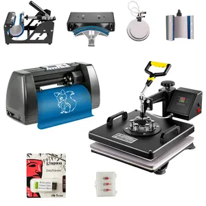 VEVOR 15"x15" Heat Press 6 In 1 Sublimation Machine + 14" Vinyl Cutter/plotter Cutting