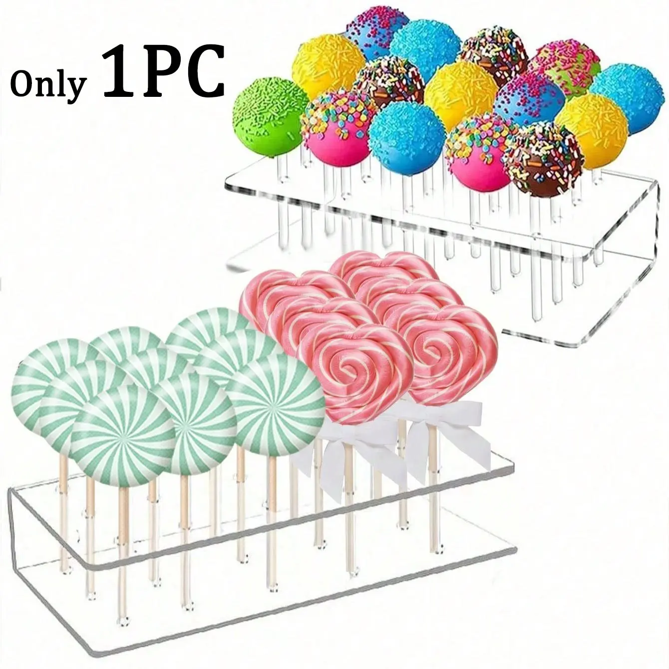 Cake Pop Display Stand,15 Holes Lollipop Display Stand, Clear Acrylic Cake Pop Display Rack For Wedding, Birthday, Party Decor, Cake Stand, Cupcake Stand, Cake Decorations, Cake Decorating Supplies