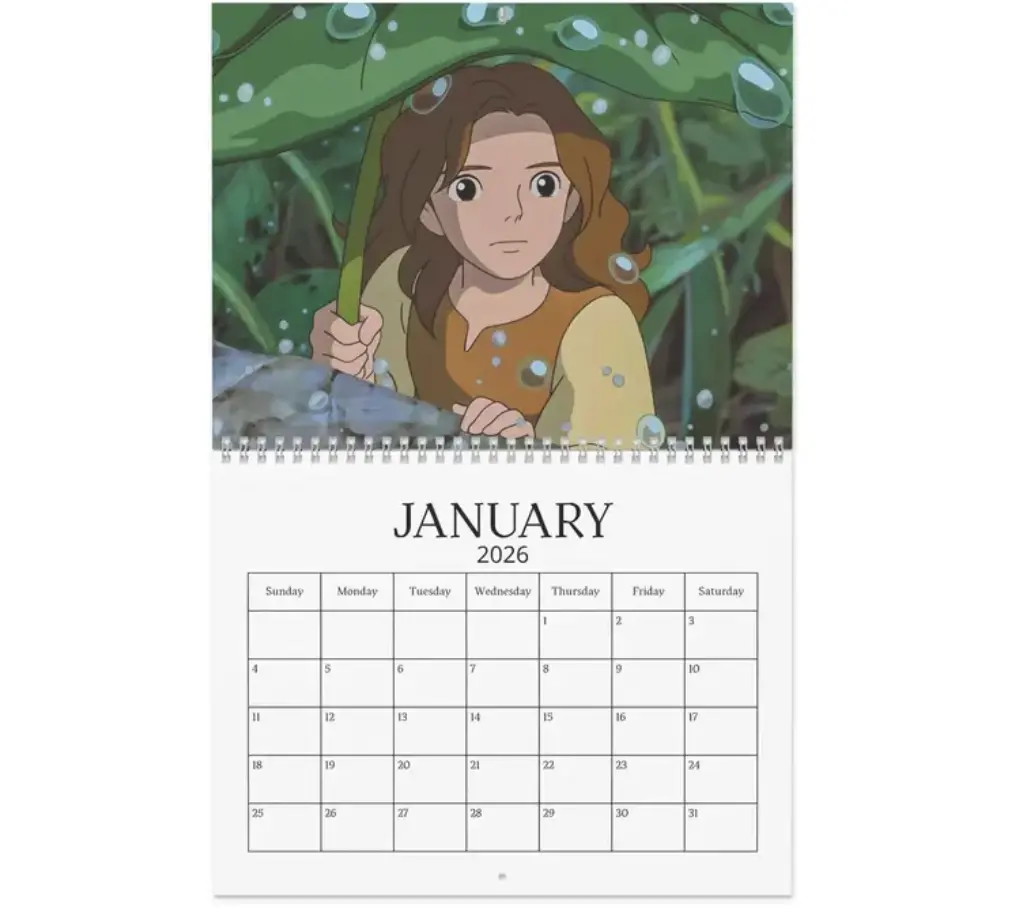 Anime 2026 Wall Calendar, Ghibli Calendar, Whimsical Worlds, Cute Kawaii Planner, Gift for Anime Fans, Studio Ghibli Keepsake, Aesthetic