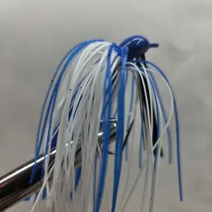 #0094 1/4 oz Weedless Flipping Bass Jig White Blue