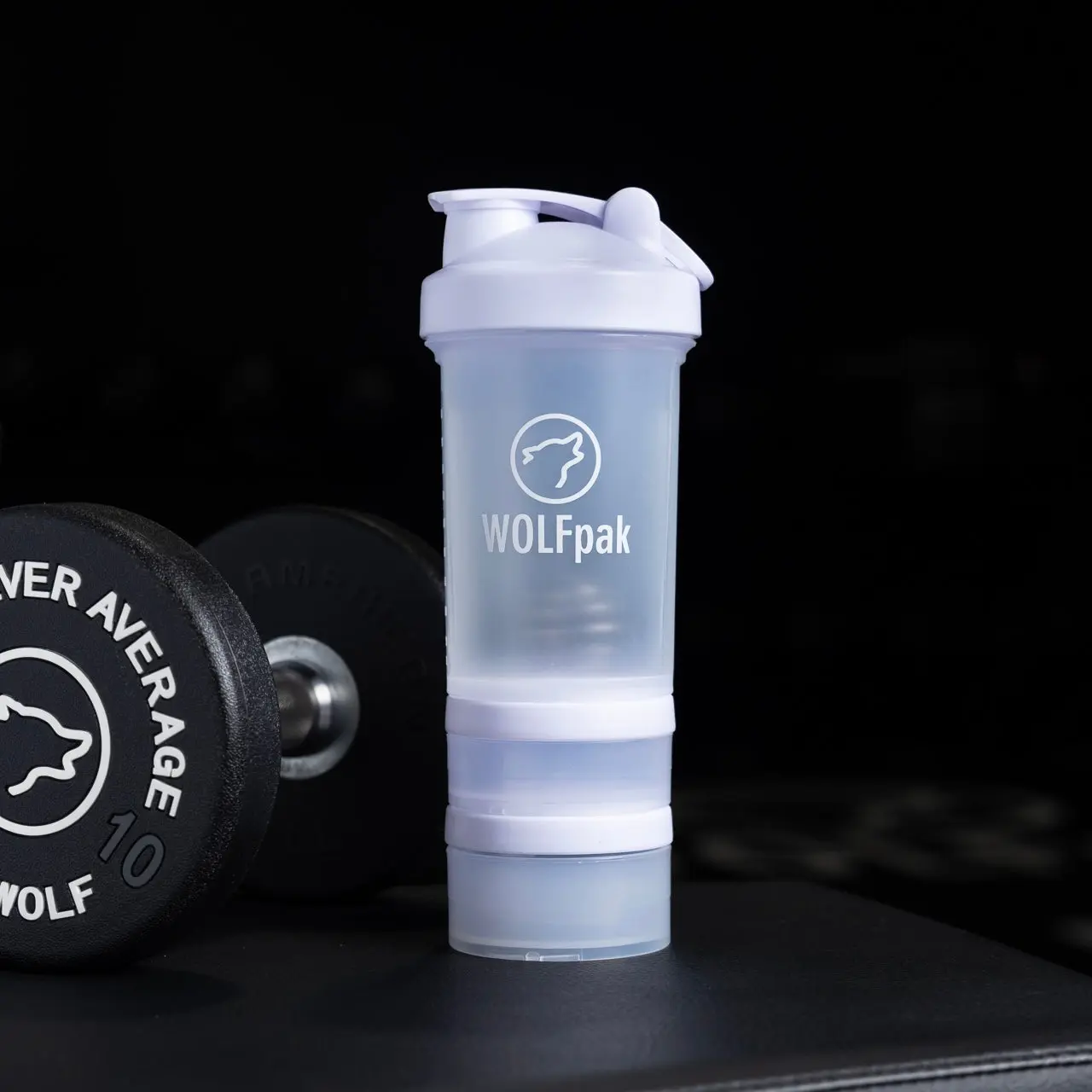 Arctic White Shaker Bottle With Storage Compartments Arctic White Shaker Bottle With Storage Compartments