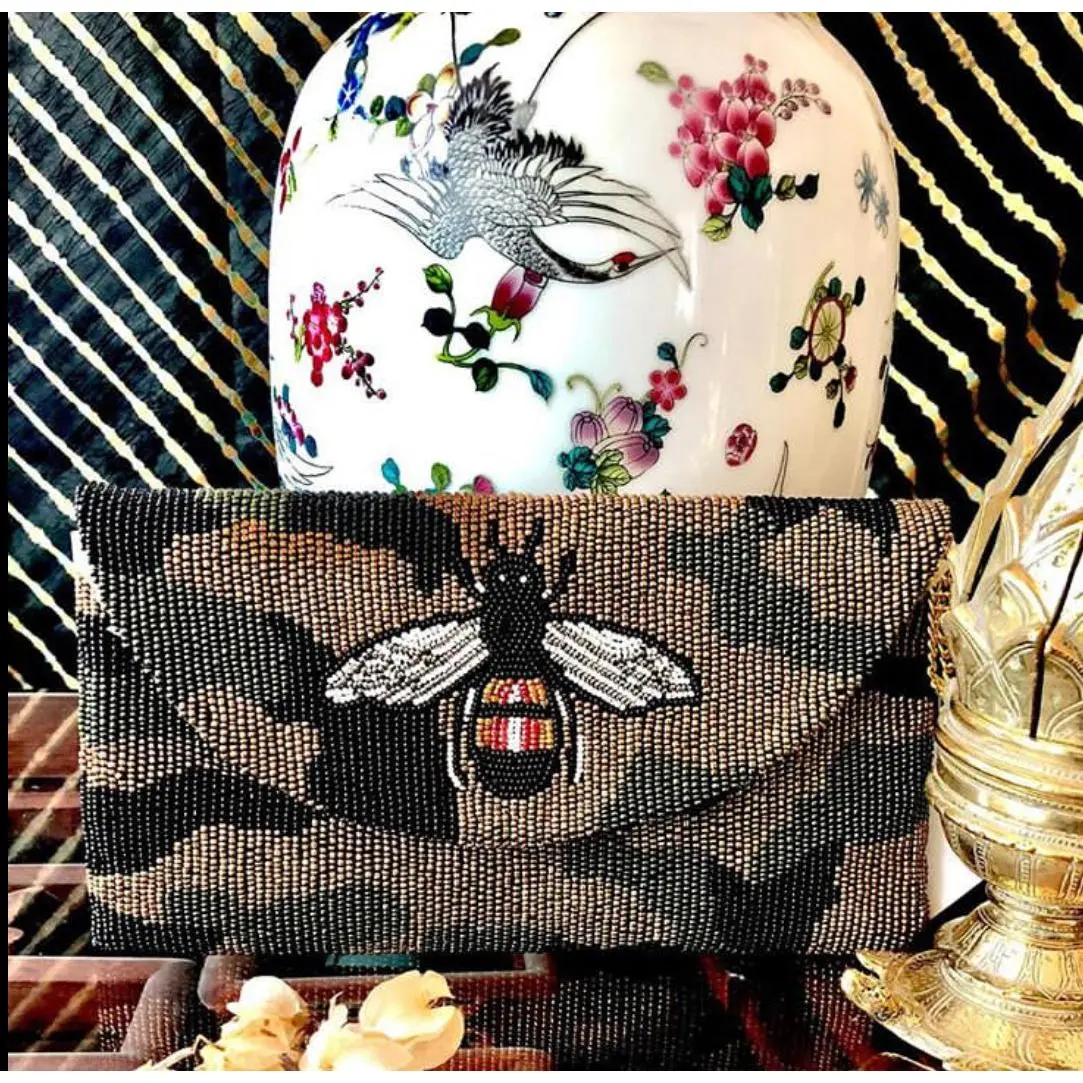 Queen Bee Camo Clutch