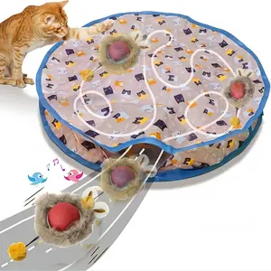 Interactive Cat Toy Set, Automatic Motion Ball & Dual-Layer Hunt Tent, USB Charging, Rechargeable Battery, Durable Plastic, Indoor/outdoor Play, Automatic Rolling Ball