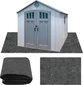 Ogrmar Outdoor Storage Shed Mat, Waterproof Felt & PE Backing, Non-Slip, Easy to Clean & Cut, Gray