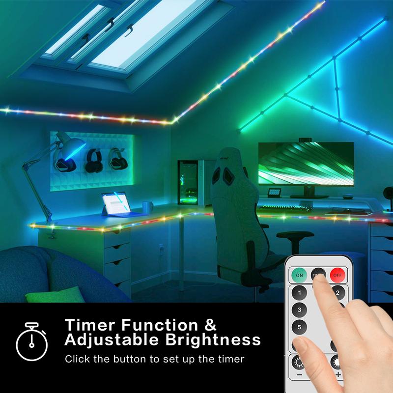 LED Rope Lights Outdoor, LED String Lights Indoor with Remote, Fairy Lights for Outside Garden Party Wedding Decoration