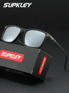 Supkley Unisex Square Polarized Sunglasses, PC Material, Lightweight, Casual Style, Multiple Colors, All Seasons, Perfect Gift Choice