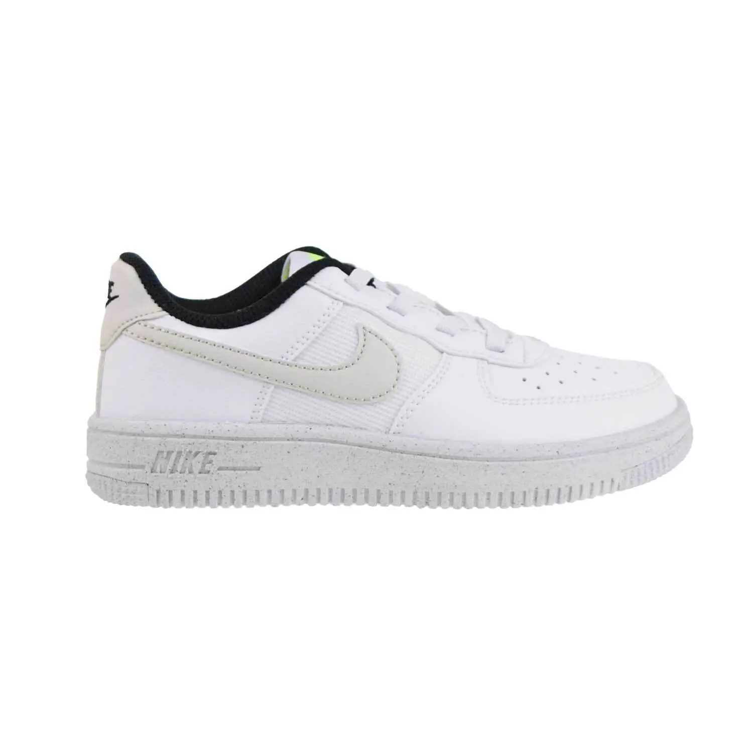 Little Kid's Nike Force 1 Crater NN Wht/Lght Bone-Volt-Blk (DH8696 101)