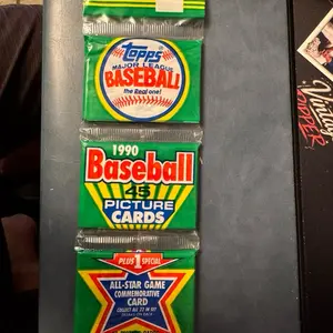 1990 Topps Baseball Rack Packs, Collectible Sports Cards, Sports Cards Packs