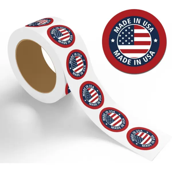 StickerJet Made in USA Round Removable Bulk Branding Sticky Labels, 500 Pcs Easy-Peel Self-Adhesive Premium Smooth Texture Paper Labels per Roll for Small Businesses Packaging to Boost Efficient Workflow