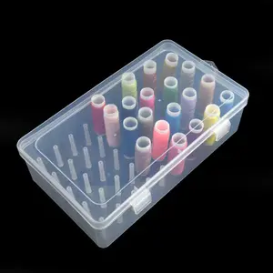 Plastic 42 Spool Sewing Thread Storage Box, Includes Bobbins and Needles, Transparent Sewing Thread Organizer, Craft Material Accessories
