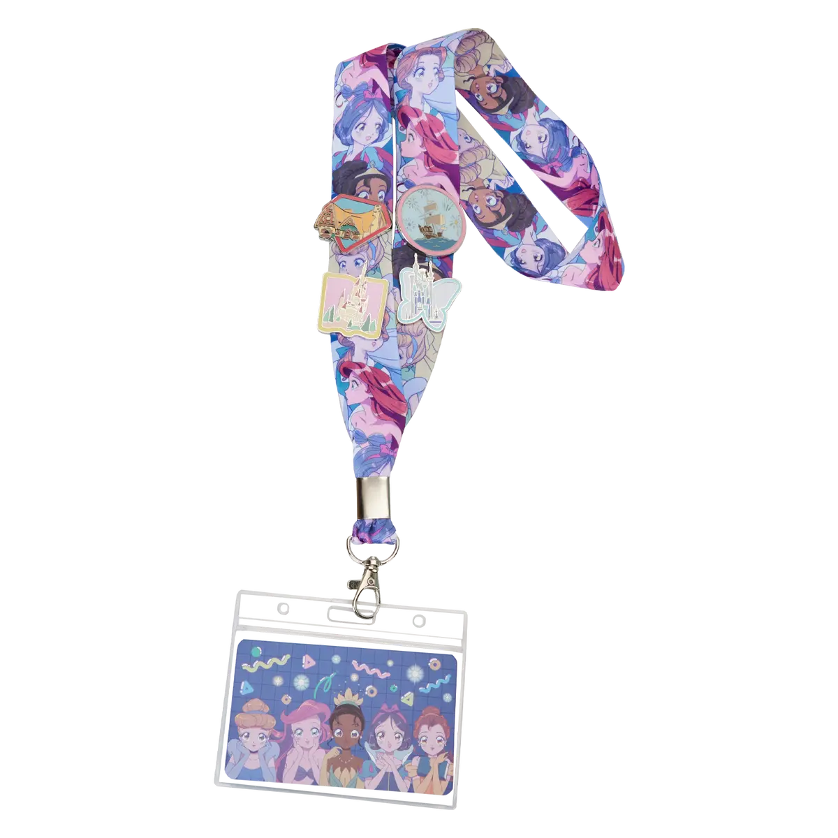 Princess Manga Style Lanyard With Card Holder with Pins