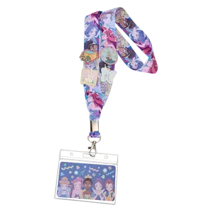Princess Manga Style Lanyard With Card Holder with Pins