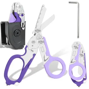 6 in 1 Multifunctional Raptor Shears with K Sheath Storage Box Emergency Rescue Window Breaker Foldable Portable