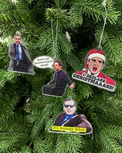 The Office Show Christmas Ornament, Michael Scott Christmas Ornament, Double Sided Acrylic Ornament, Christmas Meme Funny Gift