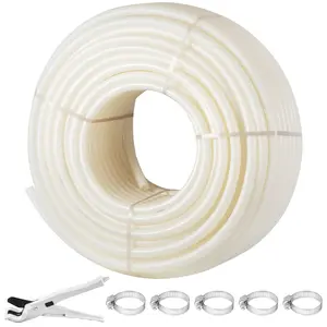 VEVOR PEX Pipe, 1 Inchx 500 FT PEX Tubing, Non Oxygen Barrier White PEX-B Pipe, Flexible PEX Water Line for RV Sewer Hose, Plumbing, Radiant Heating