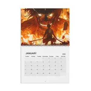 2025 Attack on Titan Wall Calendar - levi ackerman - eren - mikasa - attack on titan christmas gift - newyear