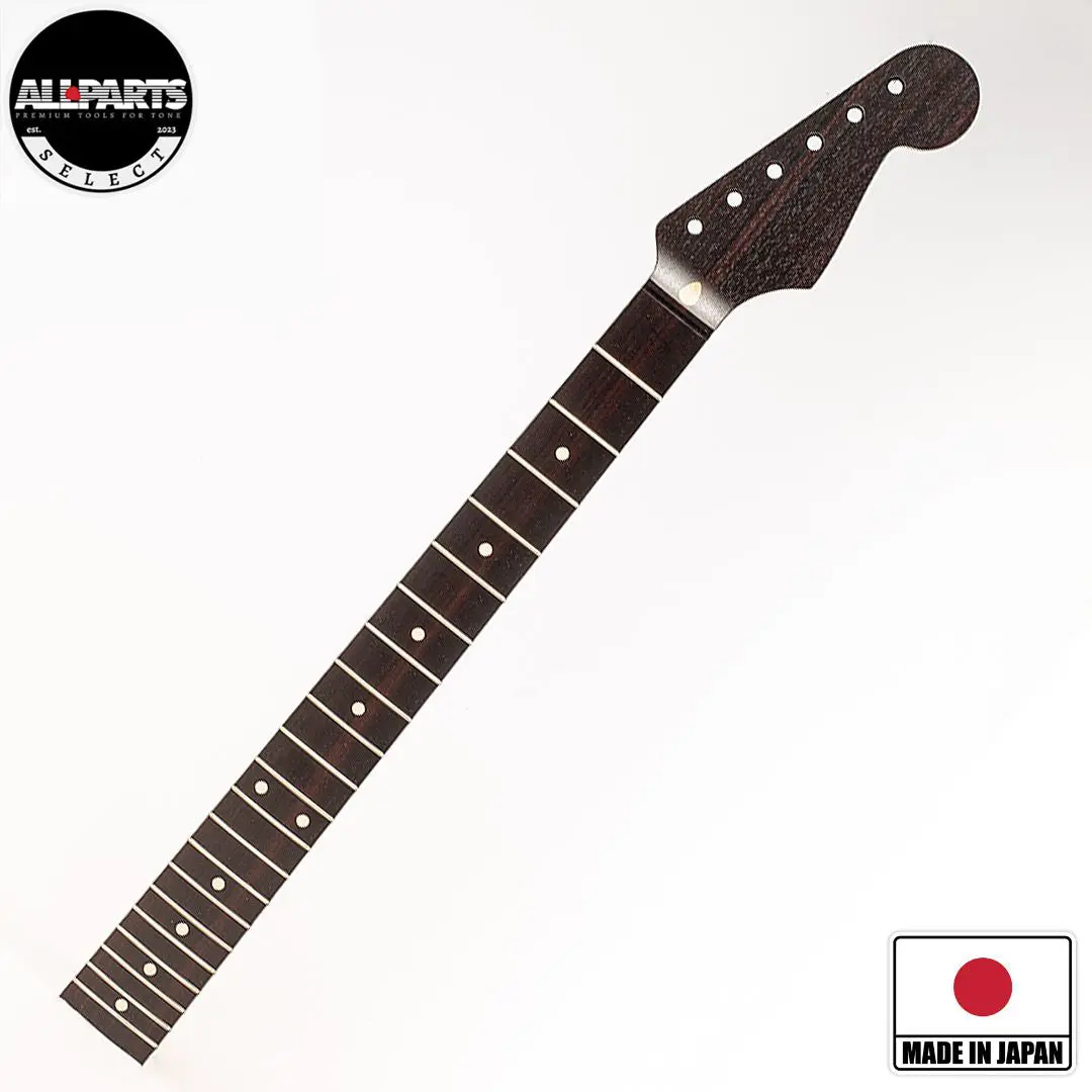 Allparts Select 1-Piece Rosewood "VIN-MOD" Fender-Licensed Strat-Style Guitar Replacement Neck, with Truss Rod Adjustment, Fretboard Radius, Heel Shape, Nut Width, Thin Poly Coat Polyurethane Finish (Guitar Parts for Strat)