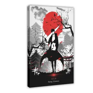Anime Solo Leveling Jinwoo IV Canvas Poster Wall Art for Home Bedroom Office Dorm Room Decor